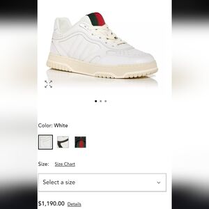 Gucci White Sneakers with Red and Green Accents